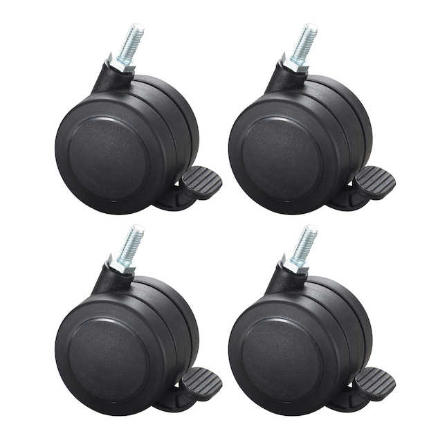 Alpha Better Black Hard Floor Casters - 2.5 x 2.5 x 2 in. - Set of 4