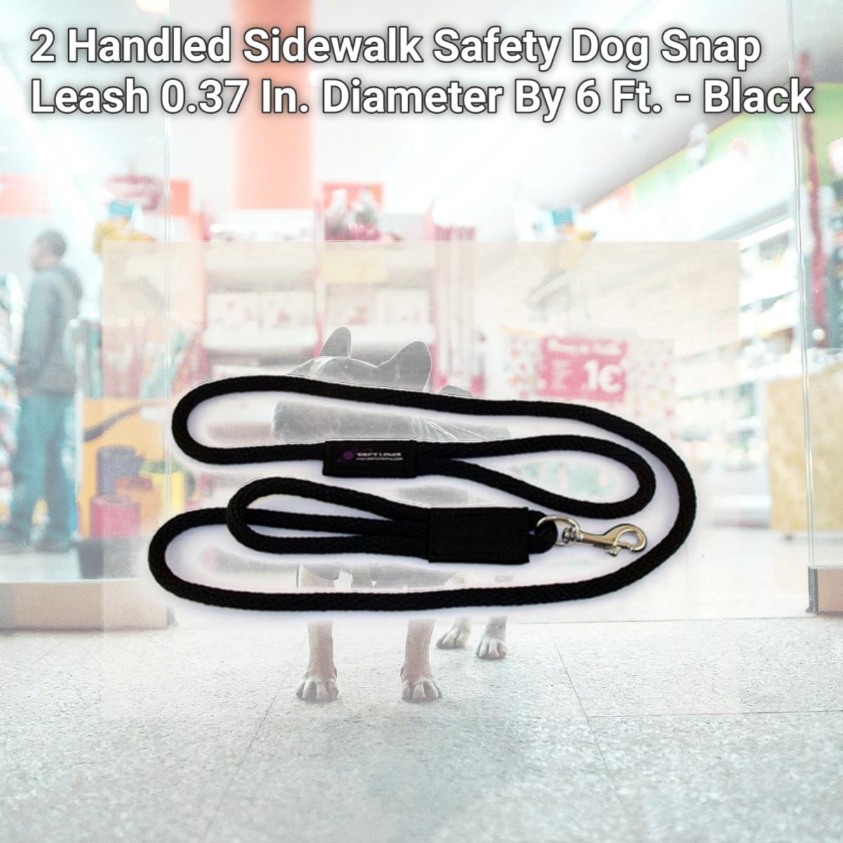 Picture of Soft Lines PSS10606BLACK 2 Handled Sidewalk Safety Dog Snap Leash 0.37 In. Diameter By 6 Ft. - Black