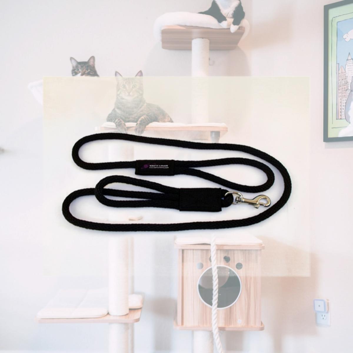 Picture of Soft Lines PSS10606BLACK 2 Handled Sidewalk Safety Dog Snap Leash 0.37 In. Diameter By 6 Ft. - Black