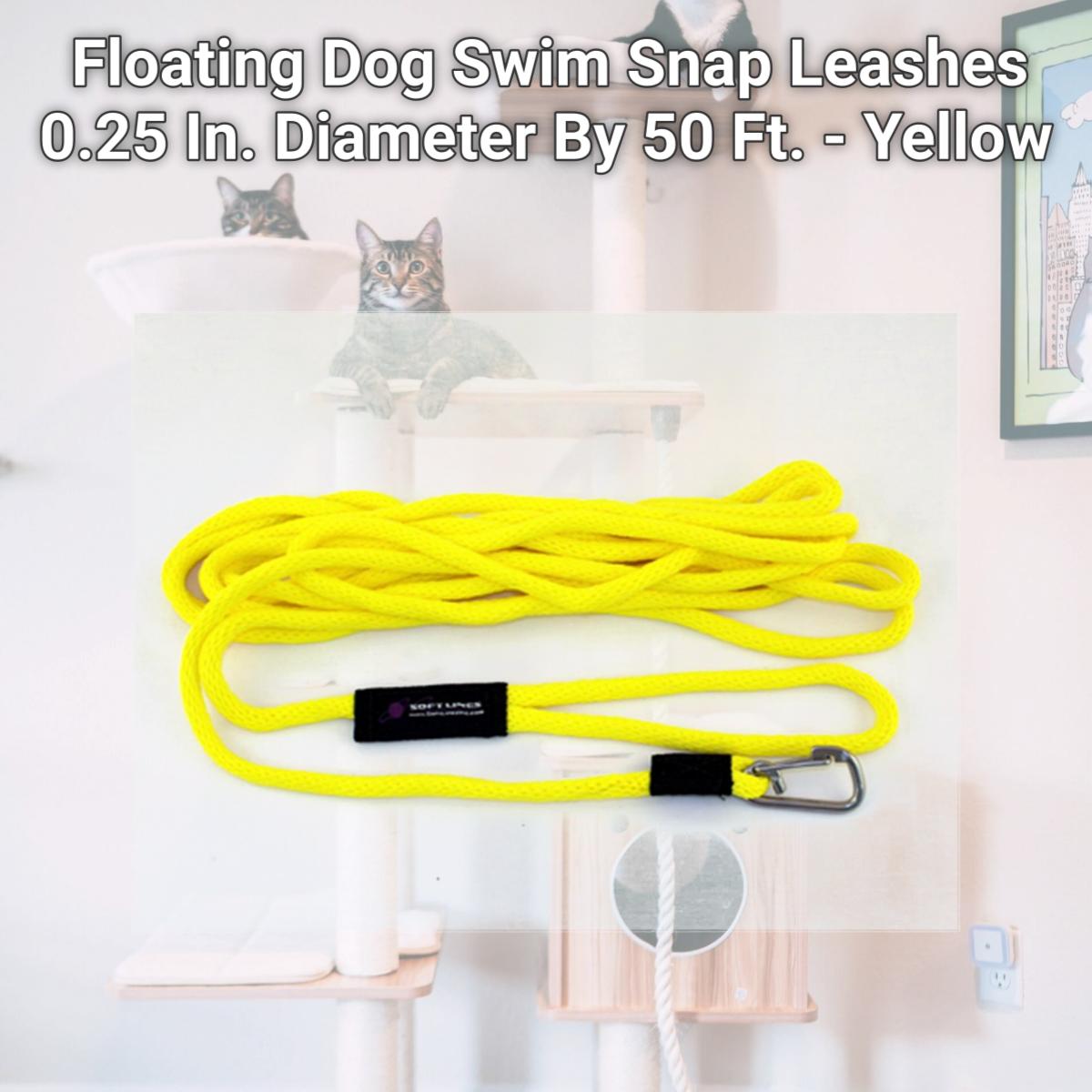 Picture of Soft Lines PSW10450YELLOW Floating Dog Swim Snap Leashes 0.25 In. Diameter By 50 Ft. - Yellow