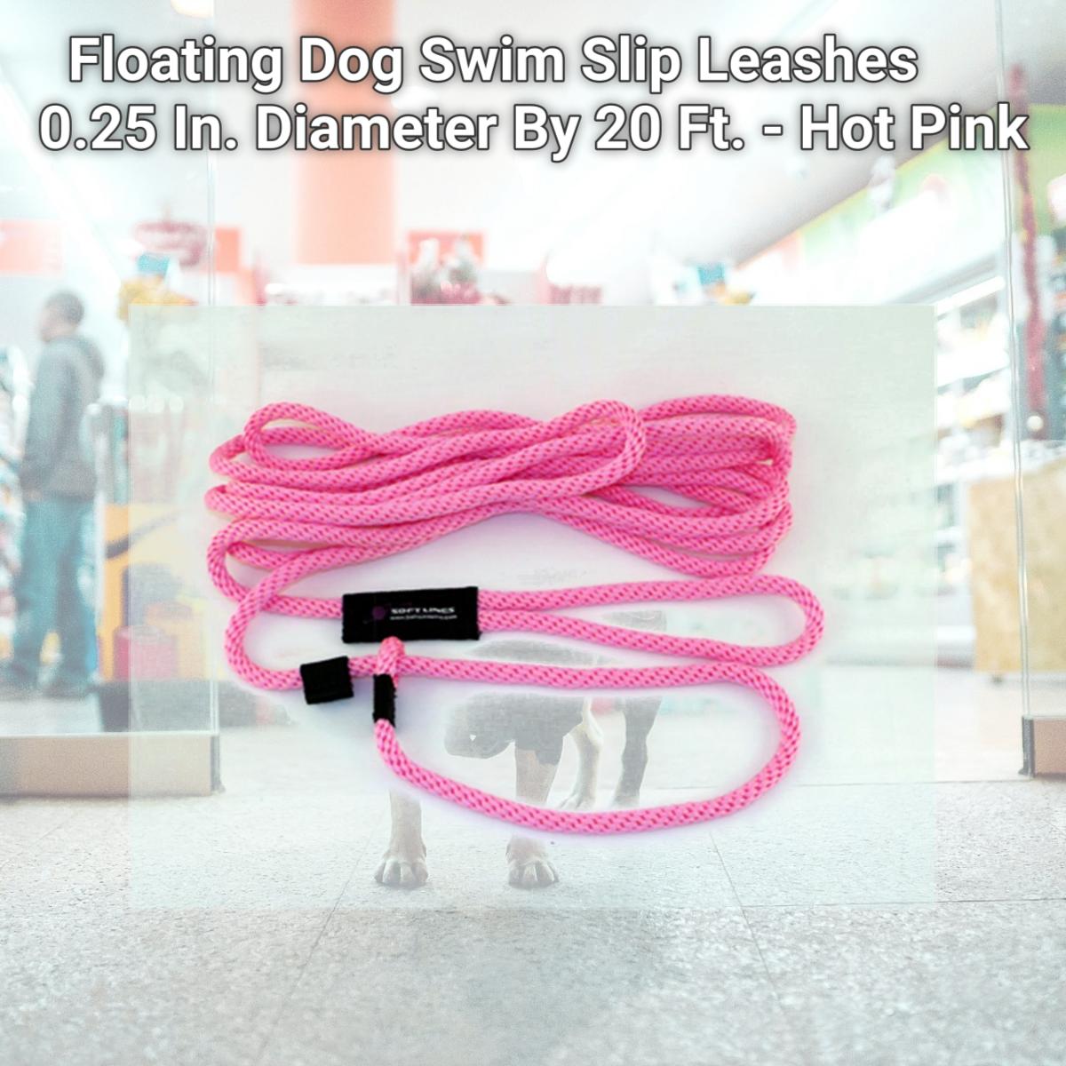 Picture of Soft Lines PSW20420HOTPINK Floating Dog Swim Slip Leashes 0.25 In. Diameter By 20 Ft. - Hot Pink