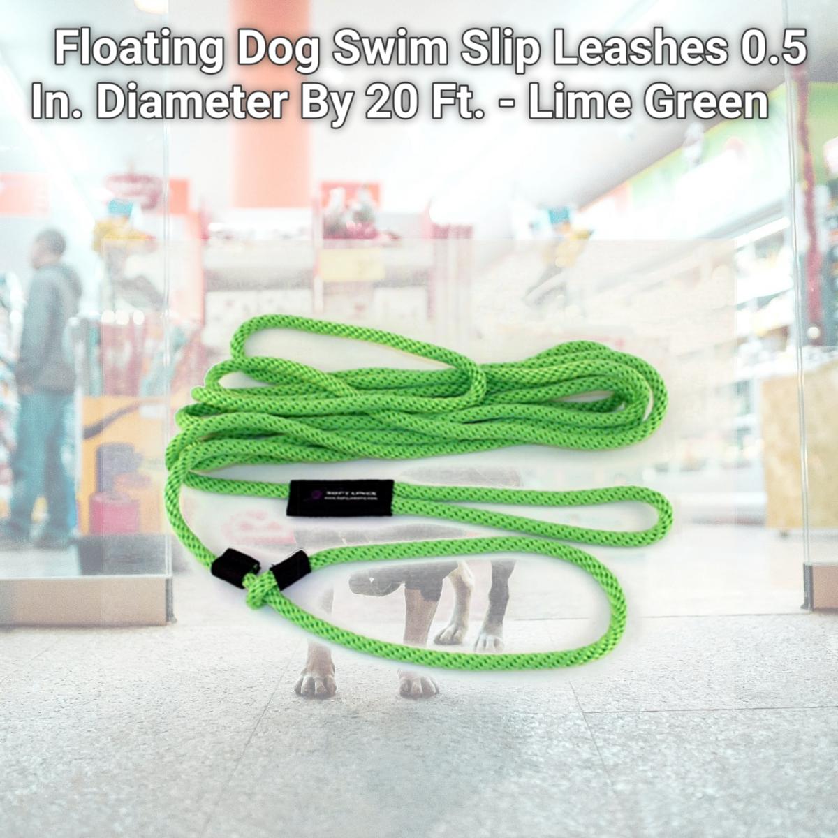 Picture of Soft Lines PSW20820LIMEGREEN Floating Dog Swim Slip Leashes 0.5 In. Diameter By 20 Ft. - Lime Green