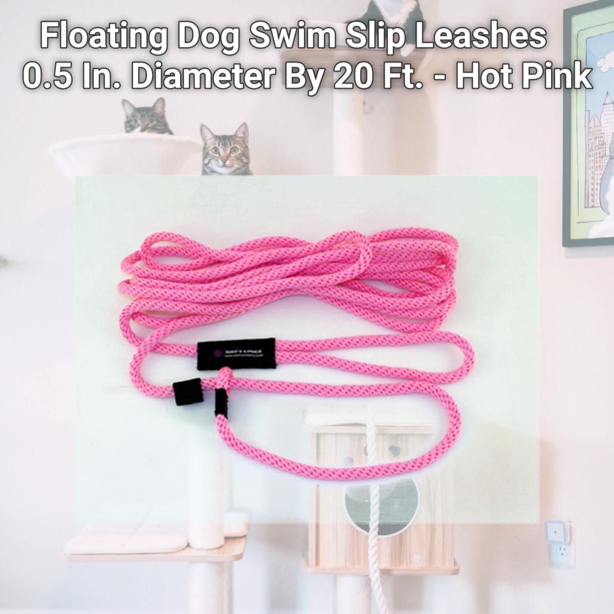 Picture of Soft Lines PSW20820HOTPINK Floating Dog Swim Slip Leashes 0.5 In. Diameter By 20 Ft. - Hot Pink