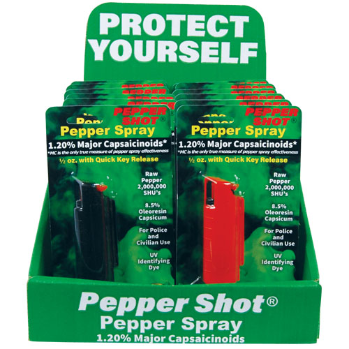 Safety Technology D-PS-HC-MIXED Pepper Shot with Counter Display, Multi Color - 12 Piece