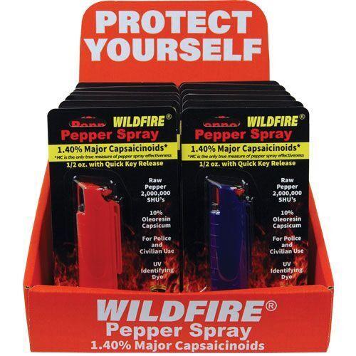 Safety Technology D-WF-HC-MIXED Wild Fire Pepper Shot with Counter Display, Multi Color - 12 Piece