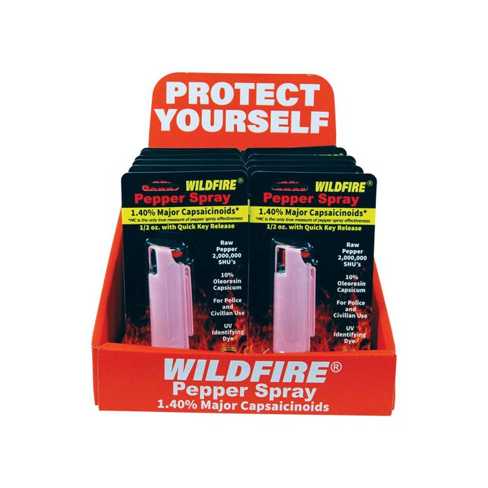 Safety Technology D-WF-HC-PINK Wild Fire Pepper Shot with Counter Display, Pink - 12 Piece