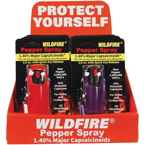 Safety Technology D-WF-HALO-MIXED Wild Fire Pepper Shot with Counter Display, Multi Color - 12 Piece