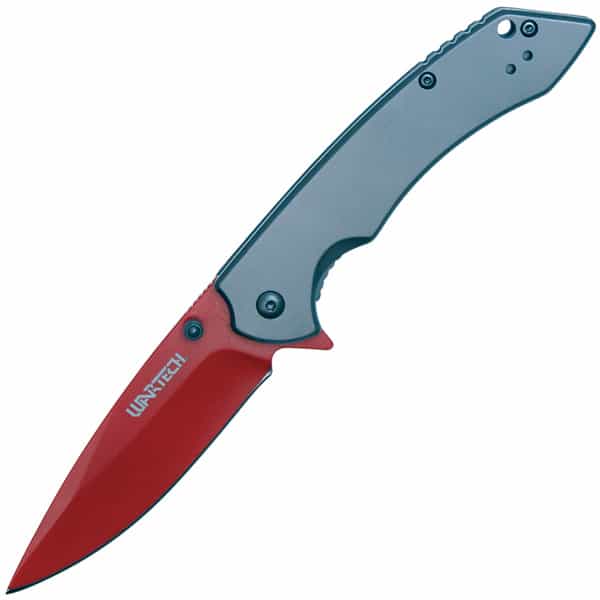 Safety Technology ST-FK-210 Assisted Open Folding Pocket Knife, Grey & Red