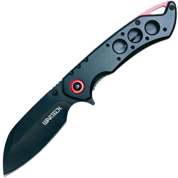 Safety Technology ST-FK-211 Assisted Open Folding Pocket Knife, Black & Red