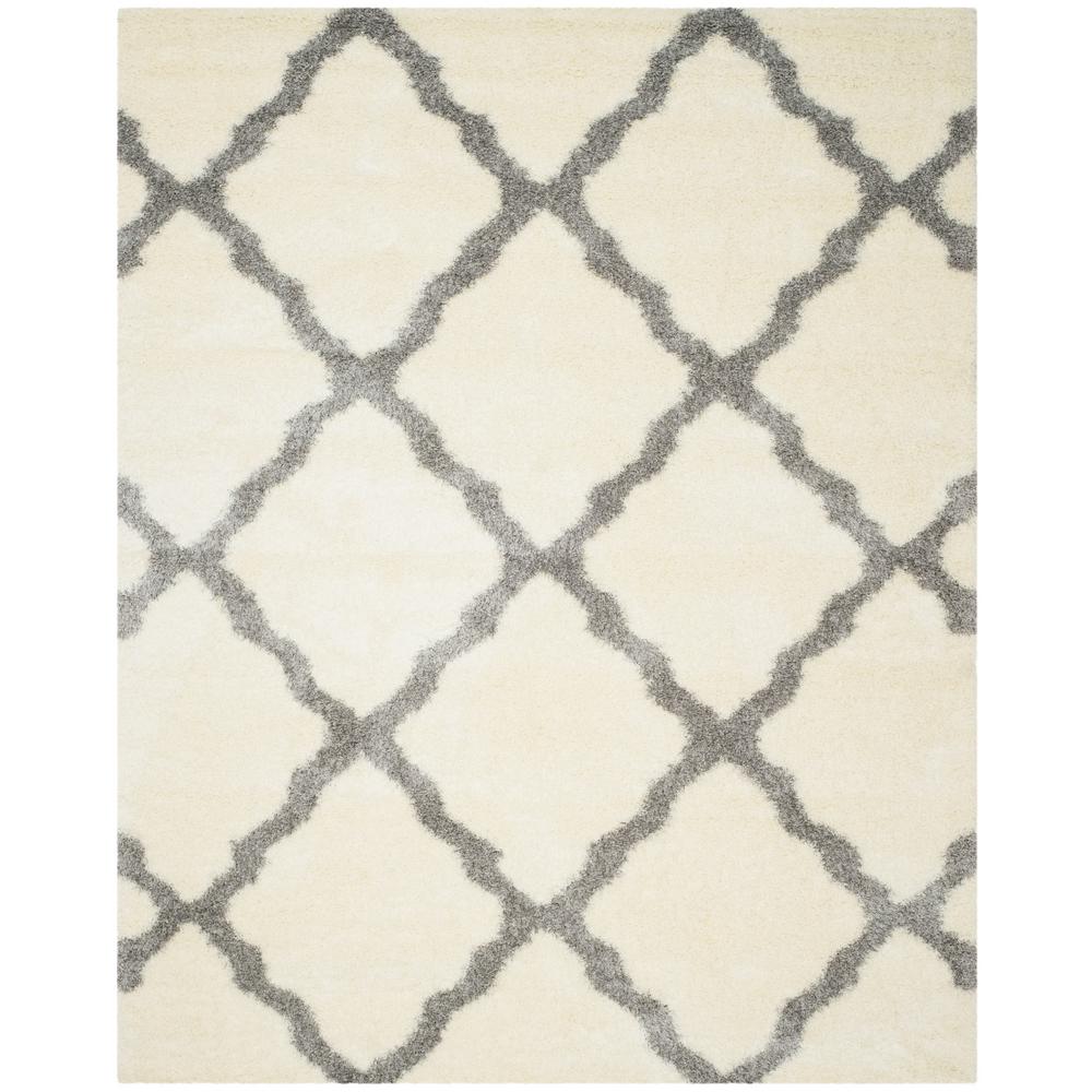SGM866B-9 Sgm-Montreal Shag Large Rectangle Area Rug, Ivory & Grey - 8 ft. 6 in. x 12 ft -  Safavieh