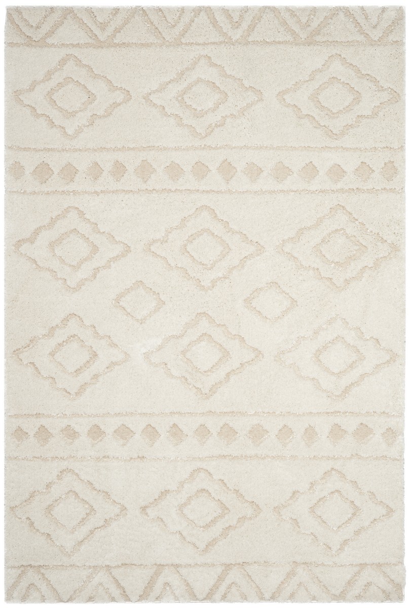 SPG513D-3 Sparta Shag Small Rectangle Area Rug, Ivory & Beige - 3 x 5 ft -  Safavieh