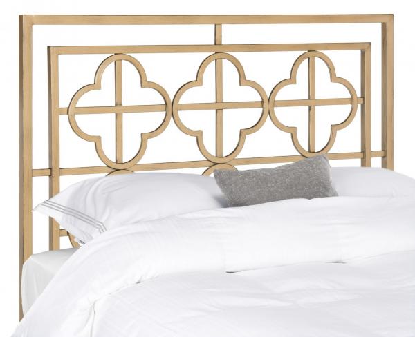 Picture of Safavieh FOX6215D-F 59.8 x 53.6 x 1.3 in. Lucinda Antique Gold Metal Headboard, Antique Gold - Full Size