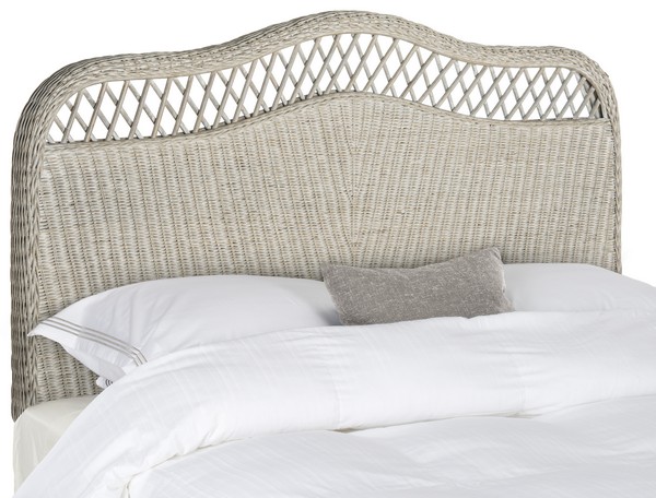 Picture of Safavieh SEA8033D-F 53.3 x 55.5 x 3 in. Sephina Antique Grey Rattan Headboard&#44; Antique & Grey - Full Size