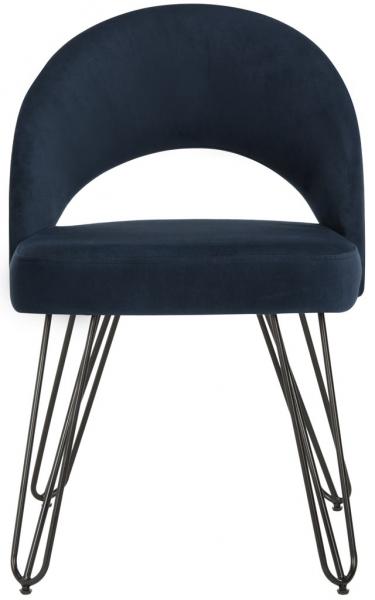 FOX6296A-SET2 31.75 x 21.25 x 24.25 in. Jora Velvet Retro Dining Chair, Navy -  Safavieh