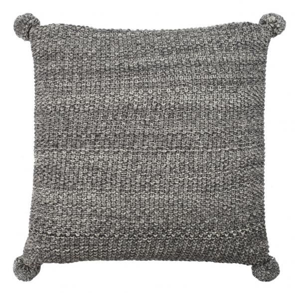 PLS190A-2020 20 x 20 in. Pom Pom Knit Pillow, Grey -  Safavieh