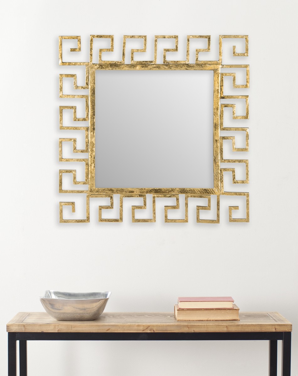 Picture of Safavieh MIR4034A Calliope Greek Key Mirror, Antique Gold