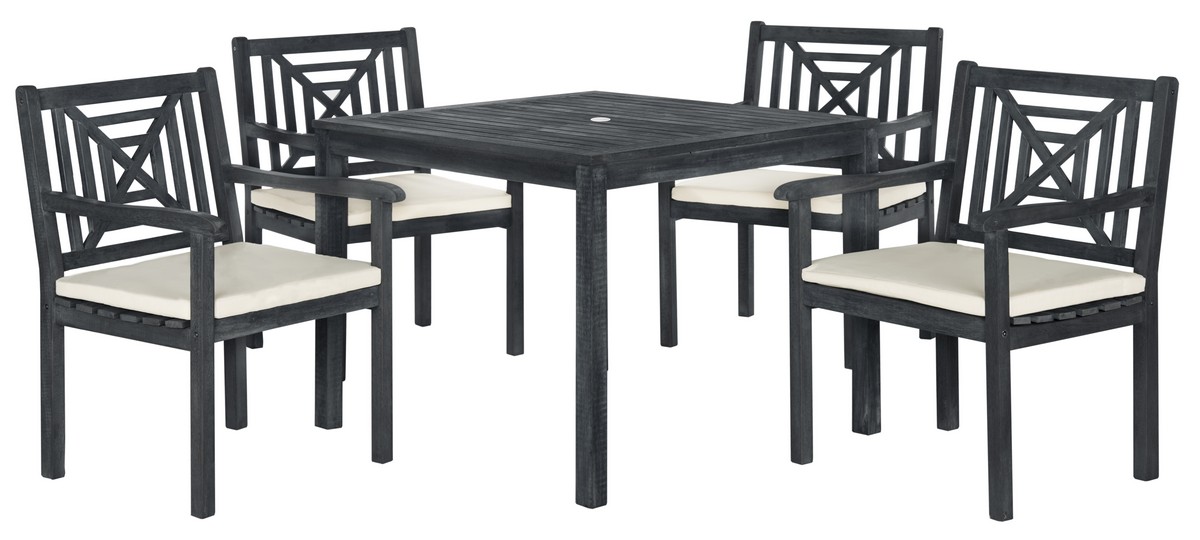 PAT6722K Del Mar Dining Set, Dark Slate Gray - 5 Piece -  Safavieh