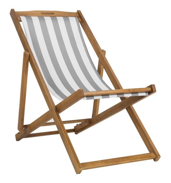 Picture of Safavieh PAT7040B-SET2 Loren Foldable Sling Chair&#44; Grey & White - Set of 2
