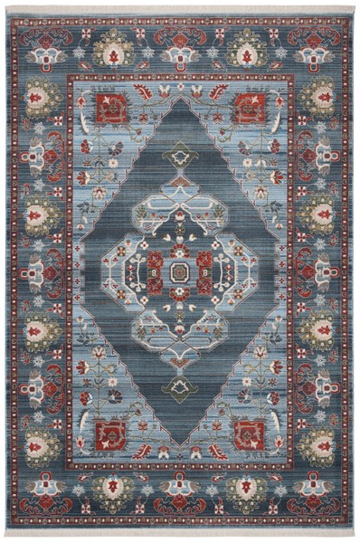 VTP482M-212 2 ft. 2 in. x 12 ft. Vintage Persian Collection Traditional Rectangle Power Loomed Rug, Blue & Light Blue -  Safavieh