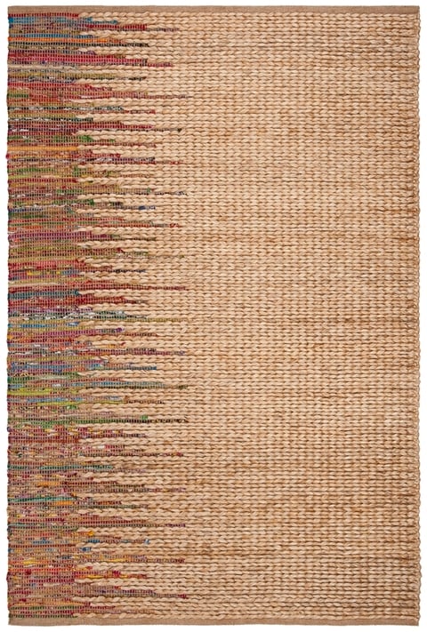 CAP308B-6SQ 6 x 6 ft. Cape Cod Collection Global Square Hand Woven Rug, Natural & Multicolor -  Safavieh