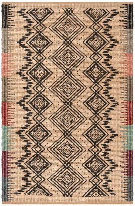 CAP310B-6SQ 6 x 6 ft. Cape Cod Collection Transitional Square Hand Woven Rug, Natural & Black -  Safavieh