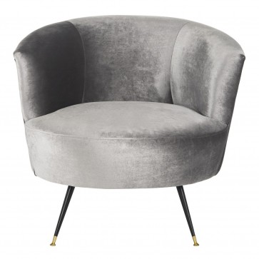 Picture of Safavieh FOX6257C Arlette Velvet Retro Mid Century Accent Chair&#44; Light Grey