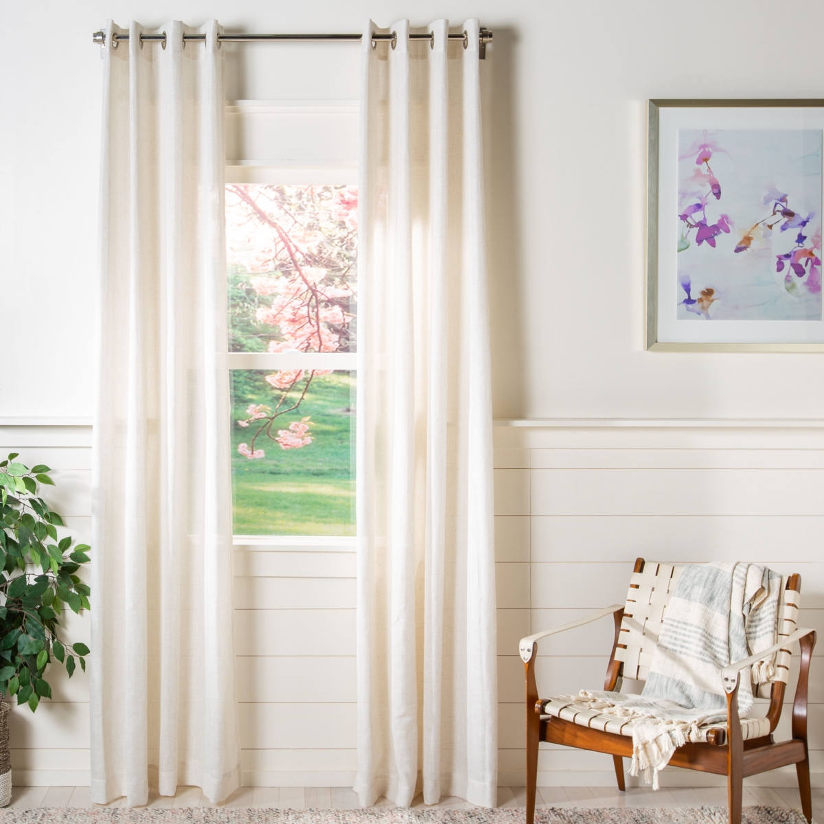Picture of Safavieh WDT1035A-5296 52 x 96 in. Layland Window Panel - Beige