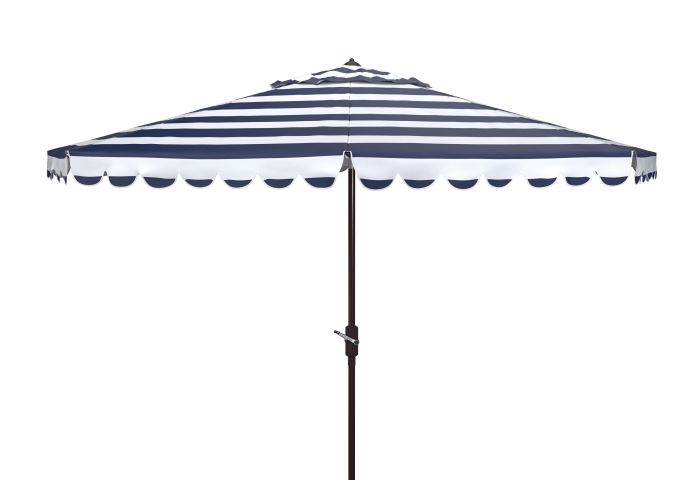 Picture of Safavieh PAT8111B 11 ft. Vienna Crank Umbrella&#44; Grey & White