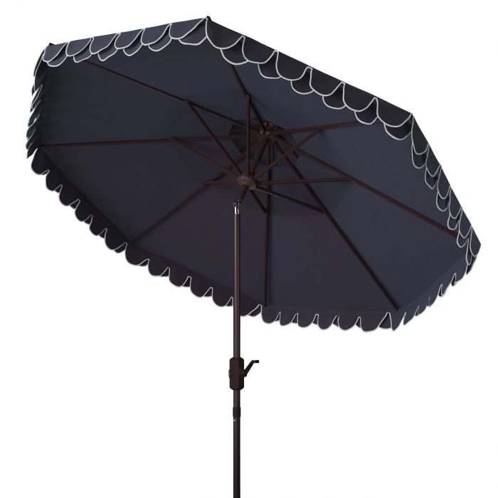 Picture of Safavieh PAT8206A 9 ft. Elegant Double Top Umbrella&#44; Navy & White