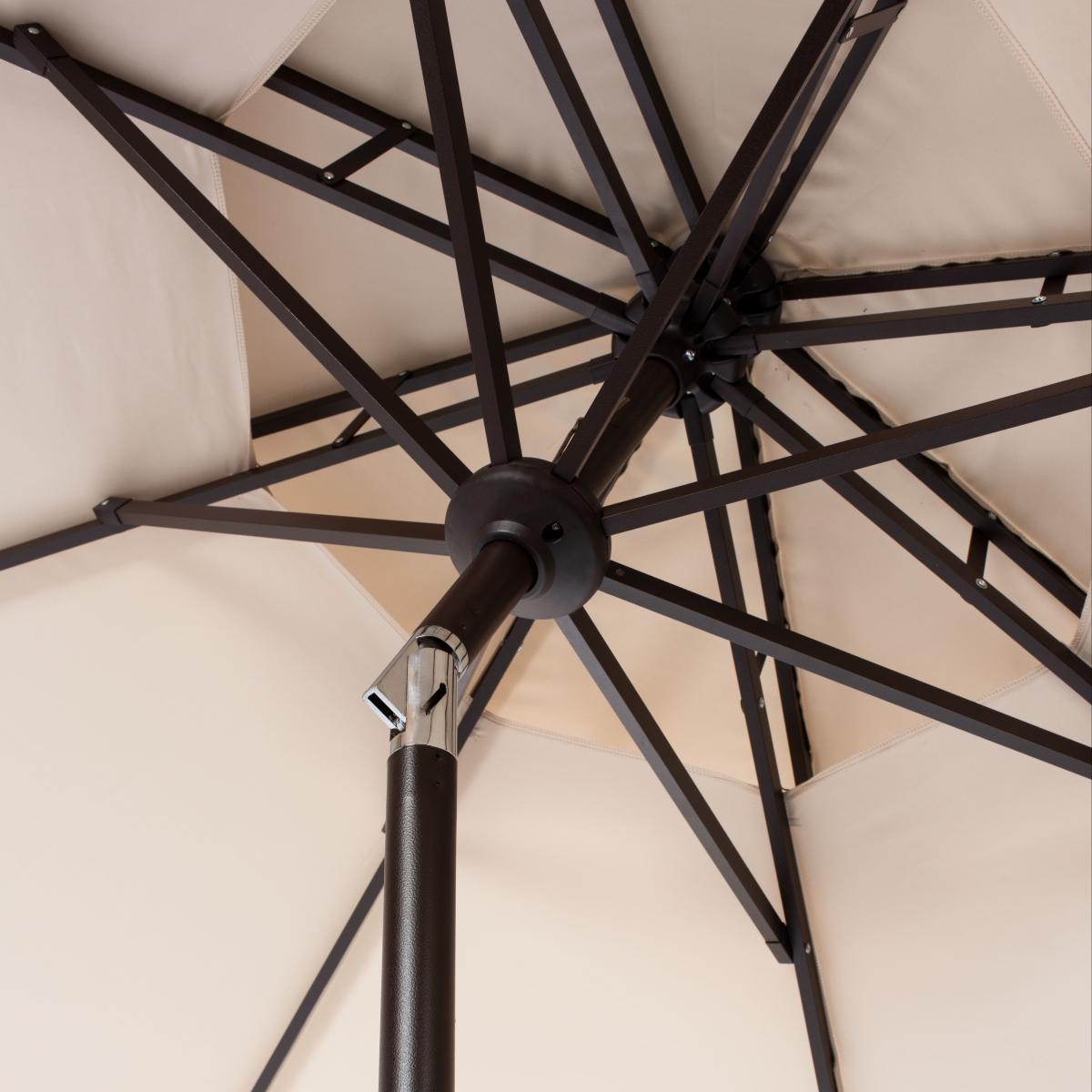 Picture of Safavieh PAT8200C 9 ft. Zimmerman Double Top Umbrella&#44; Beige & White