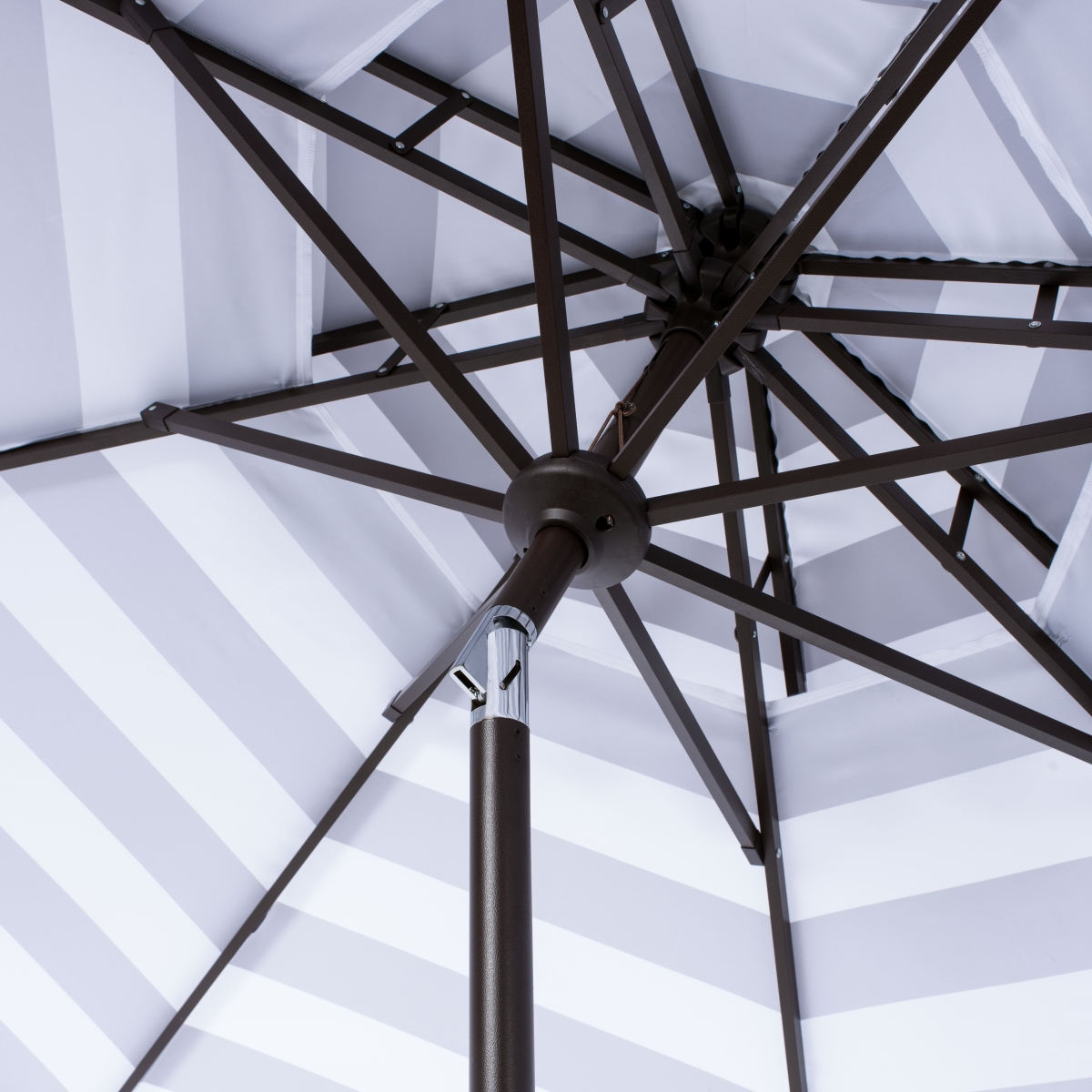 Picture of Safavieh PAT8211B 9 ft. Vienna Double Top Umbrella&#44; Grey & White
