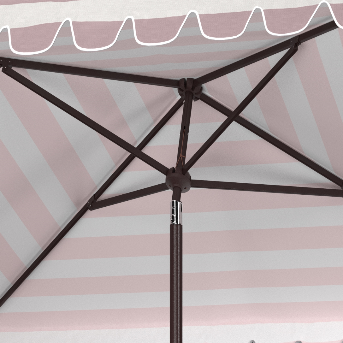 Picture of Safavieh PAT8411B 7.5 ft. Vienna Square Umbrella&#44; Grey & White