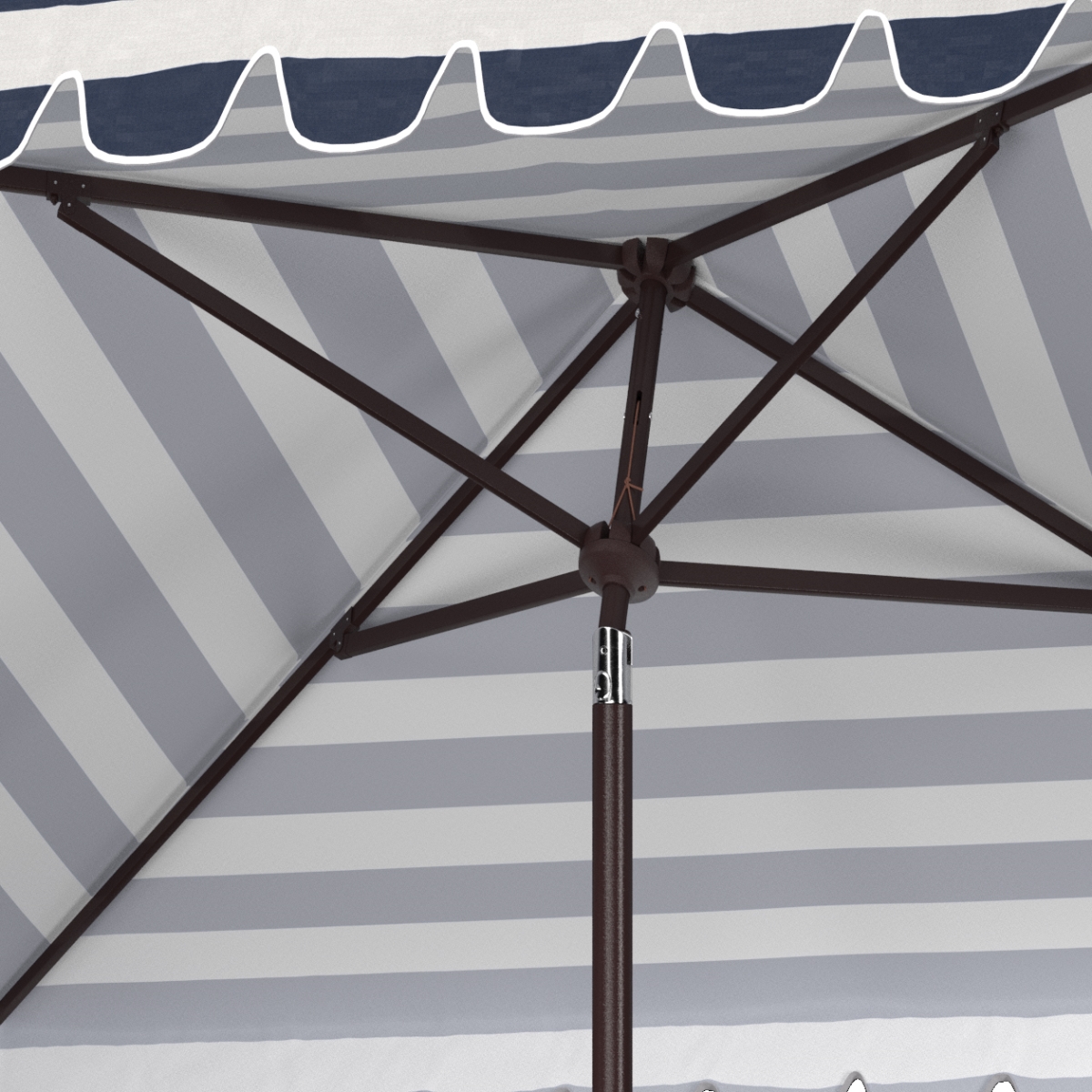 Picture of Safavieh PAT8411C 7.5 ft. Vienna Square Umbrella&#44; Navy & White