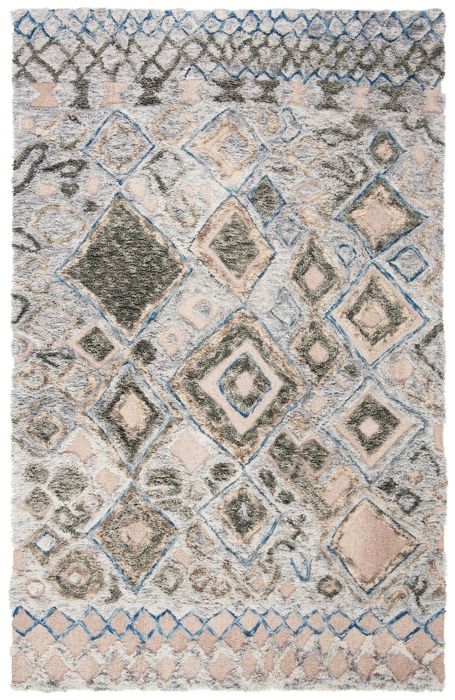 Picture of Safavieh CSB618X-28 2 ft. 3 in. x 8 ft. Hand Tufted Shag & Flokati Casablanca Runner Rug&#44; Grey & Olive