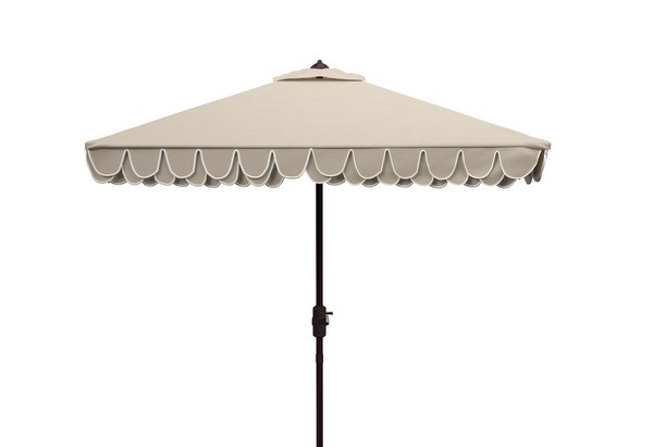 Picture of Safavieh PAT8406C 7.5 ft. Elegant Square Umbrella&#44; Beige & White