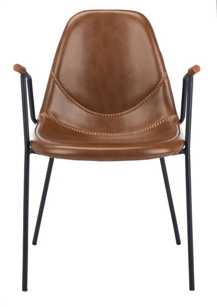 DCH3001A-SET2 Tanner Mid Century Dining Chair, Cognac - Set of 2 -  Safavieh