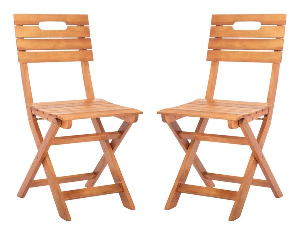 Picture of Safavieh PAT7057A-SET2 20.9 x 15.8 x 34.3 in. Blison Folding Chairs, Natural