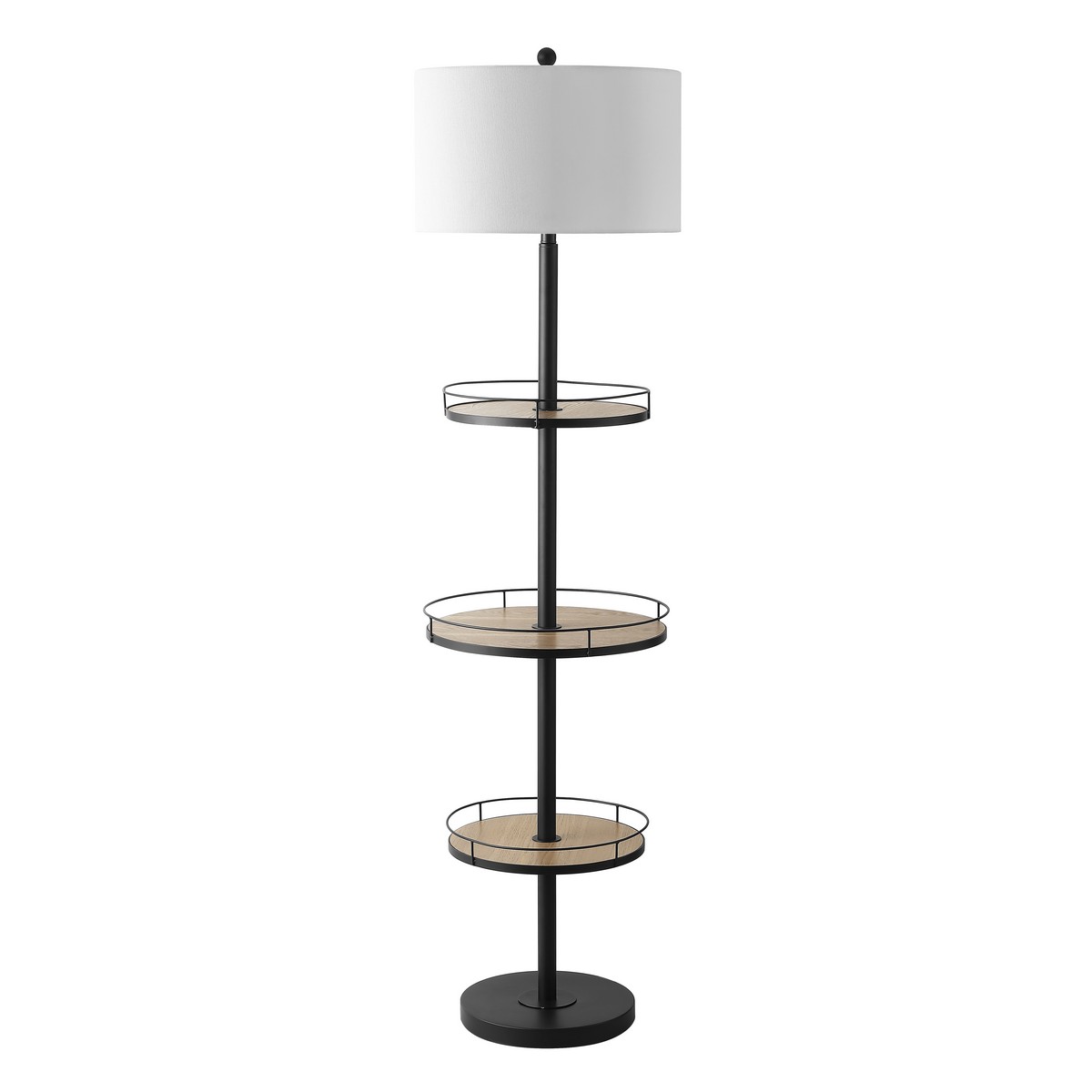 Safavieh FLL4078A Lighting Bello 3-Shelf Matte Black 65-inch (LED Bulb Included) Floor Lamp