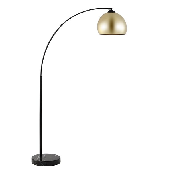 Safavieh Lighting Collection Glarien Mid-Century 70-inch Gold/Black Arc Floor Lamp (LED Bulb Included) FLL4087A