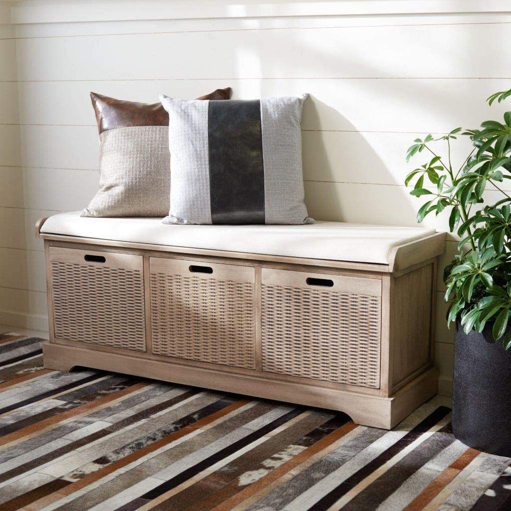 Picture of Safavieh BCH5703D Landers 3 Drawer & Cushion Storage Bench&#44; Sand