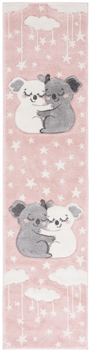 CRK195U-28 2 x 8 ft. Carousel Kids 100 Power Loomed Runner Area Rug, Pink & White -  Safavieh