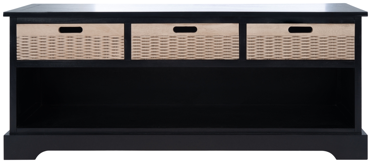 Picture of Safavieh BCH5701B Landers 3 Drawer Storage Bench, Black