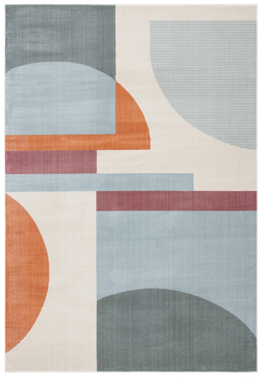 Picture of Safavieh ORW370A-5 5 ft.-3 in. x 7 ft.-7 in. Orwell Contemporary Rectangle Power Loomed Rug&#44; Ivory & Blue