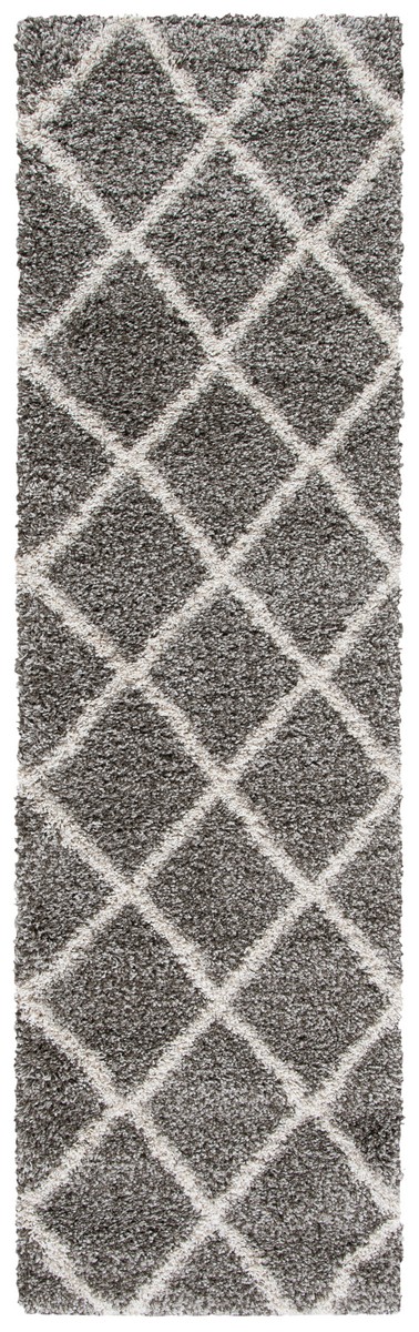 Picture of Safavieh SGH222F-28 2 ft. 3 in. x 8 ft. Hudson Shag Power Loomed Runner Area Rug&#44; Grey & Ivory