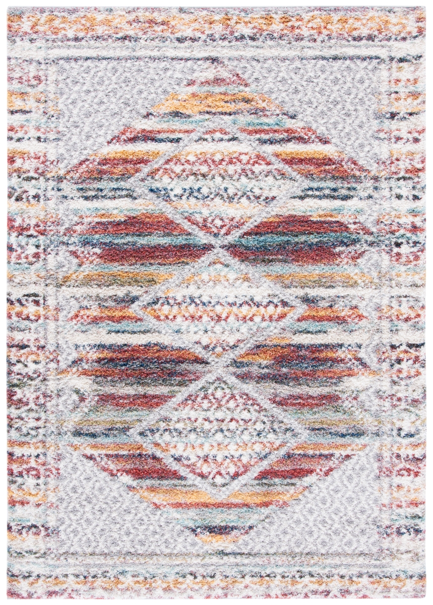 Picture of Safavieh CAL136A-5 5 ft.-5 in. x 7 ft.-7 in. Calista Global Rectangle Rug&#44; Ivory & Rust