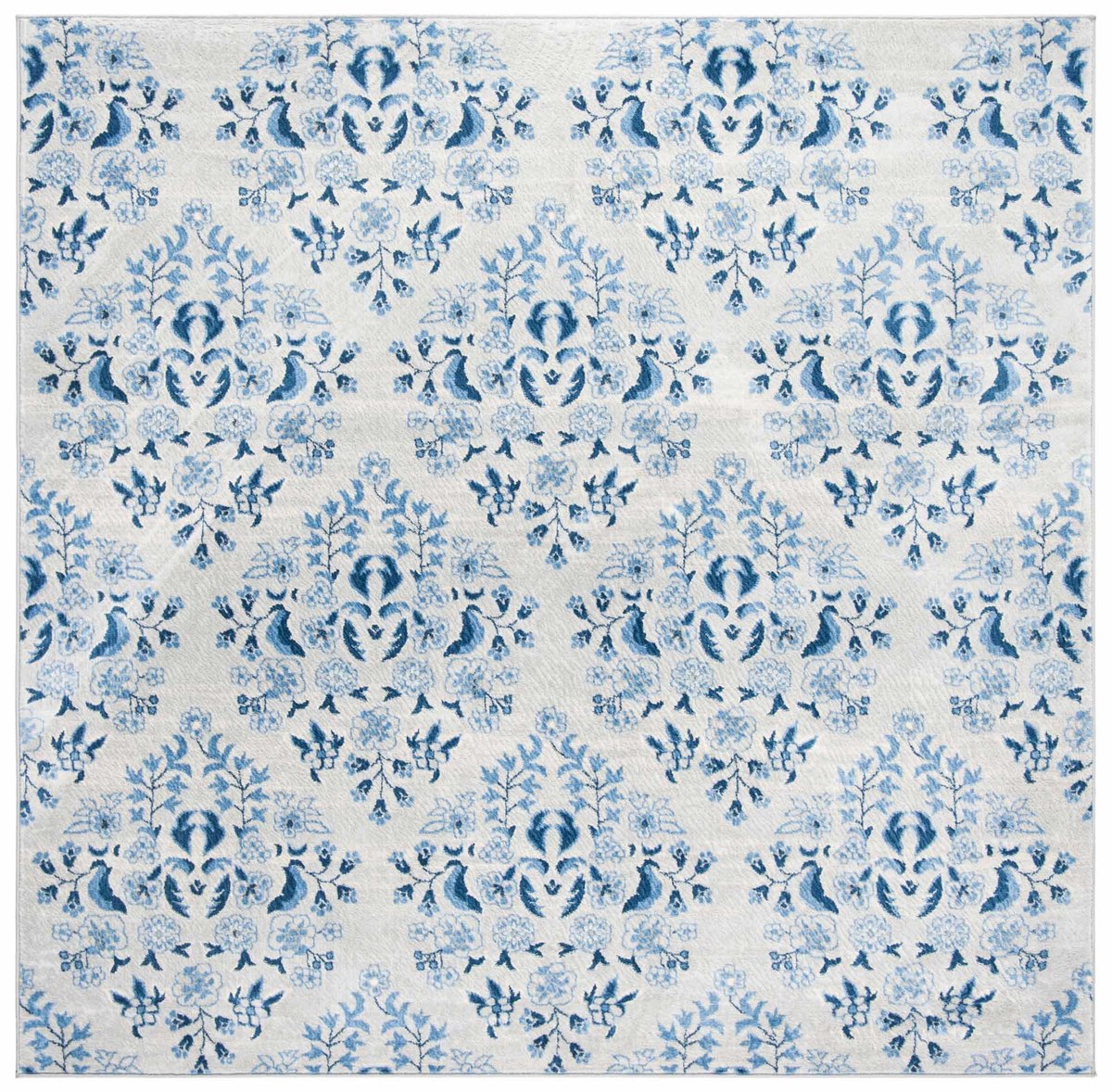 MSR2856D-4SQ 4 x 4 ft. Martha Stewart Contemporary Square Power Loomed Rug, Cream & Blue -  Safavieh