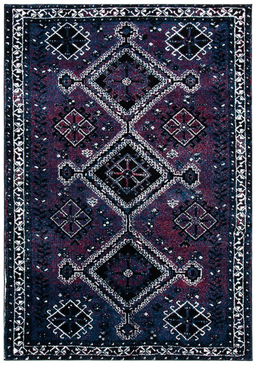 Picture of Safavieh VTH293V-5 5 ft.-3 in. x 7 ft.-6 in. Vintage Global Rectangle Rug&#44; Purple & Black