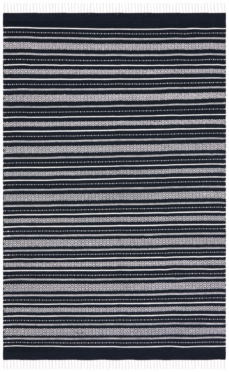 Picture of Safavieh KLM702Z-8 8 x 10 ft. Kilim Rectangle Global & Contemporary Rug&#44; Black & Ivory