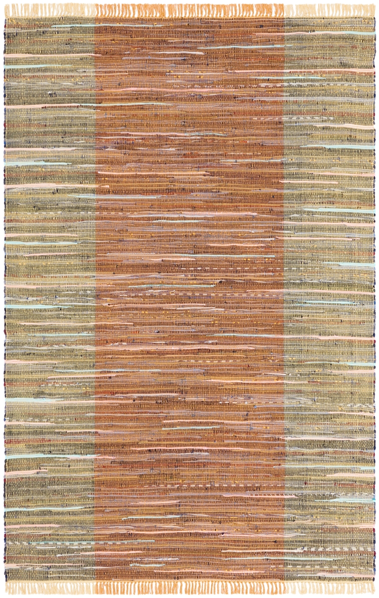 Picture of Safavieh RAR122P-8 8 x 10 ft. Rag Contemporary & Global Rectangle Rug&#44; Rust & Gold