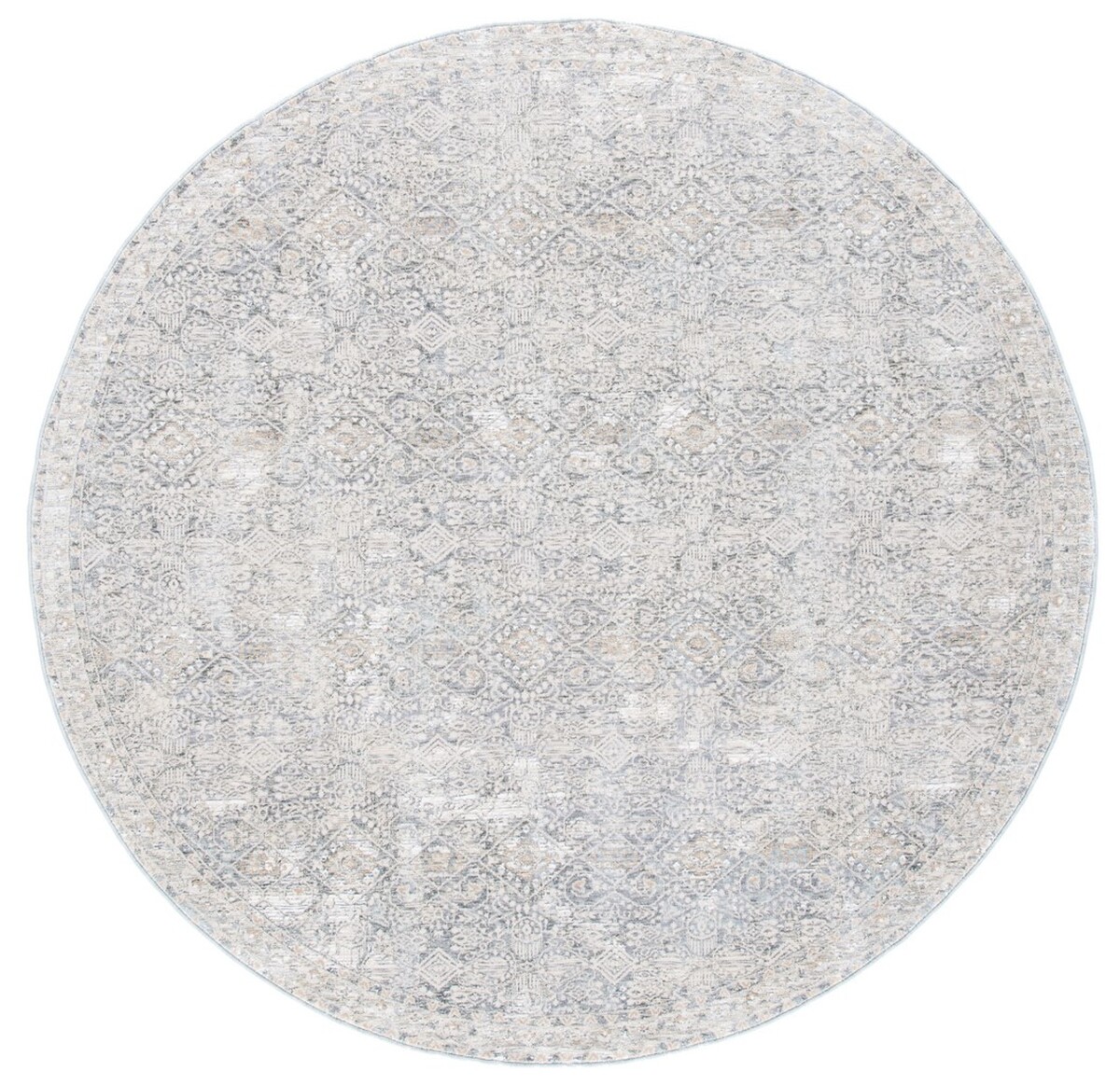 Picture of Safavieh WBS334G-7R 6 ft. 7 in. x 6 ft. 7 in. Webster 300 Power Loomed Round Area Rug&#44; Grey & Beige